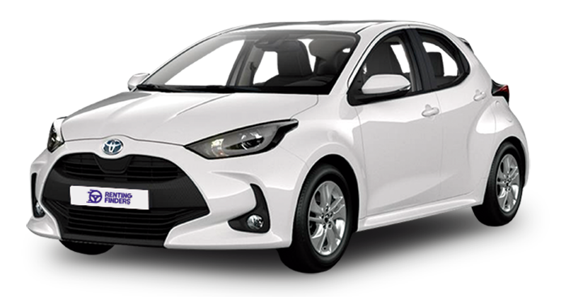 Renting Toyota Yaris Active Tech color Blanco Compacto Híbrido Etiqueta ECO Automático Renting Finders