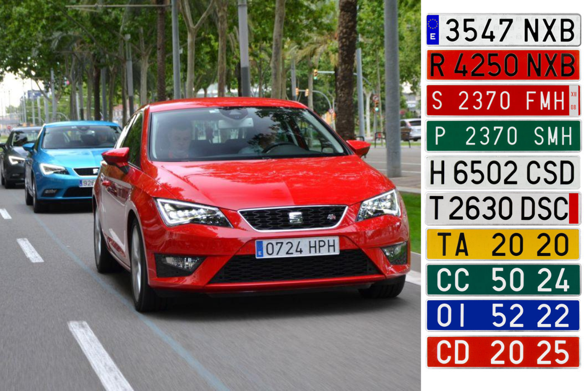 Conoce las matrículas de coches de colores