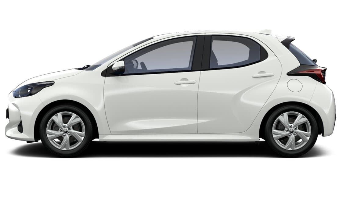 Renting Toyota Yaris Active Plus color Blanco Compacto Híbrido Etiqueta ECO Automático