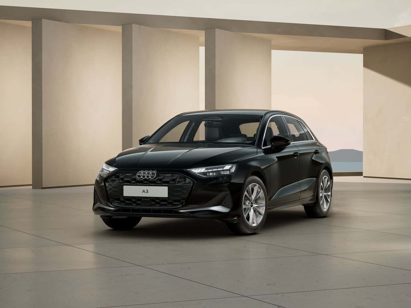 Renting Audi A3 Sportback Advanced Negro Brillante Compacto Manual