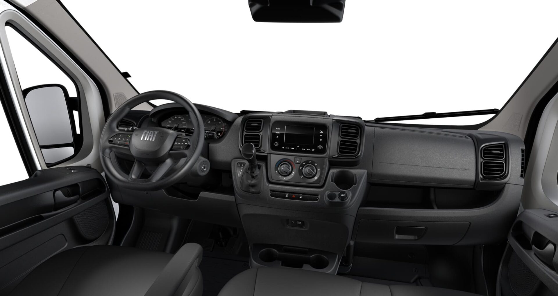 Renting New Fiat Ducato Furgón L2 H2 Blanco Furgoneta Industrial 3 Plazas Manual Interior