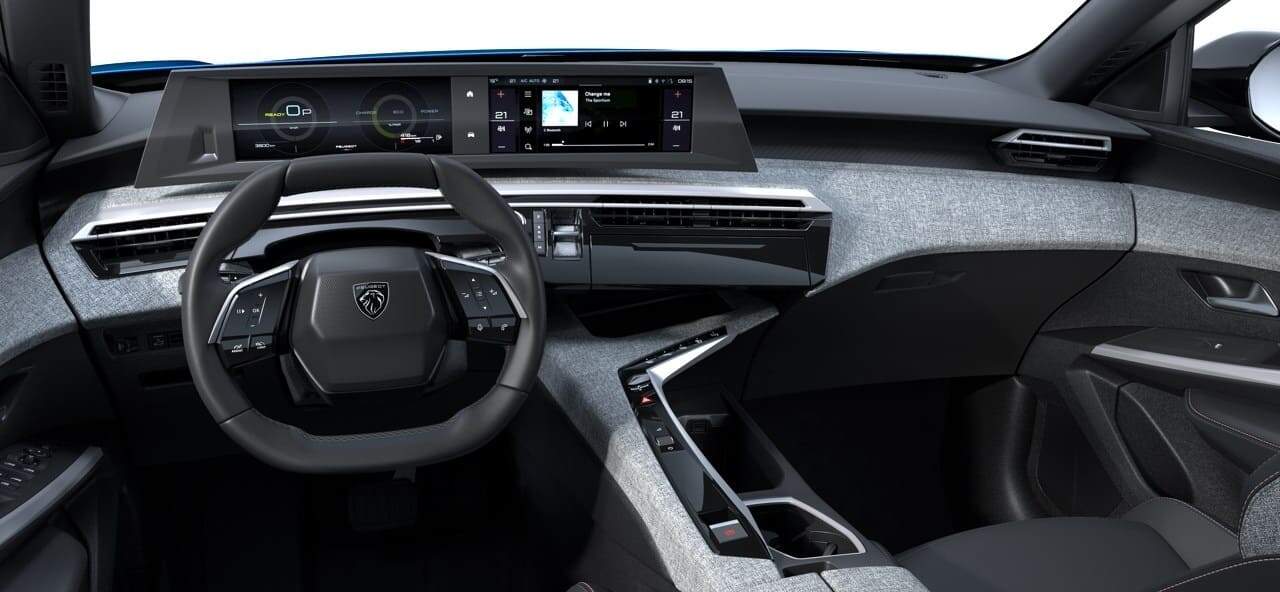 Renting New Peugeot 3008 Allure Azul Obsession SUV Automático Híbrido Etiqueta ECO Interior