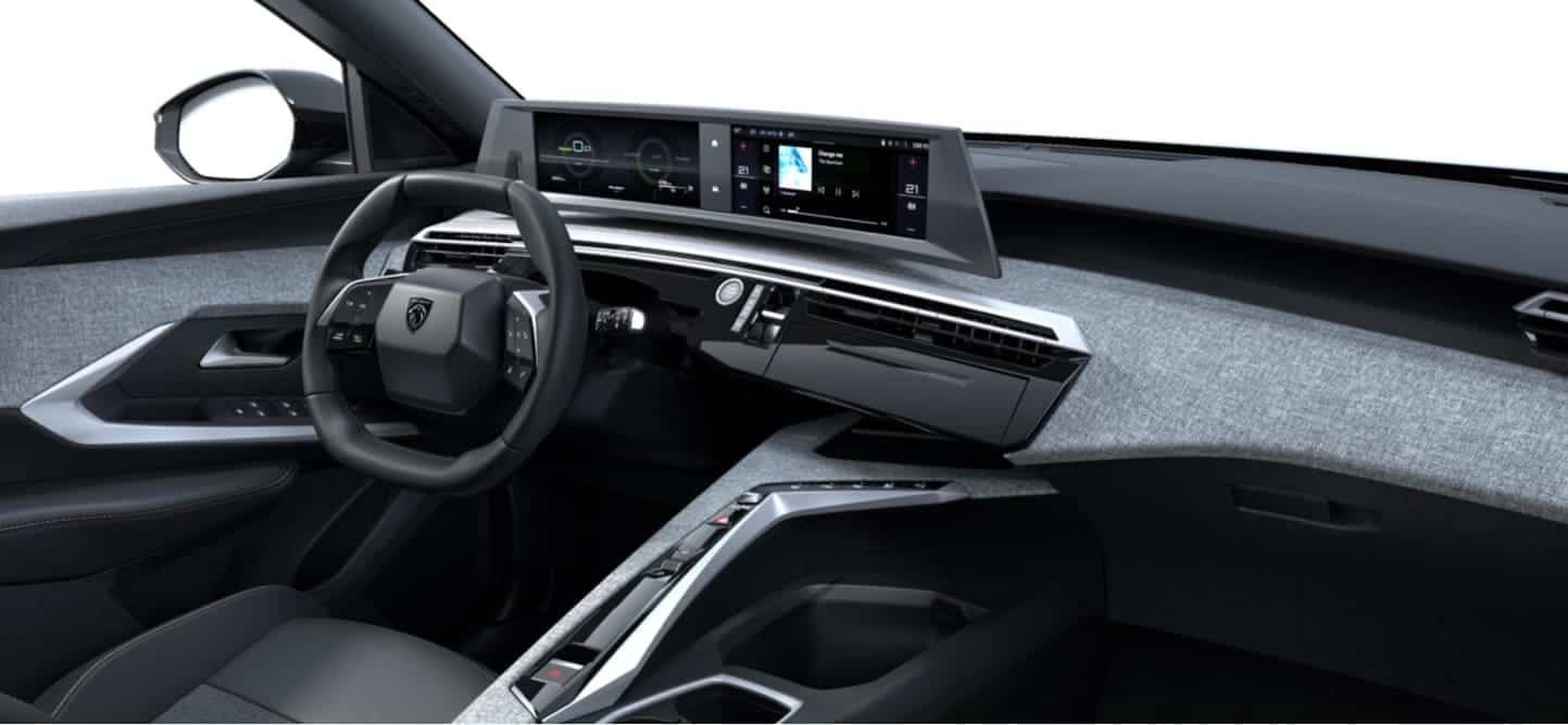 Renting New Peugeot 3008 Hybrid Allure Azul Ingaro SUV Automático Híbrido Etiqueta ECO Interior