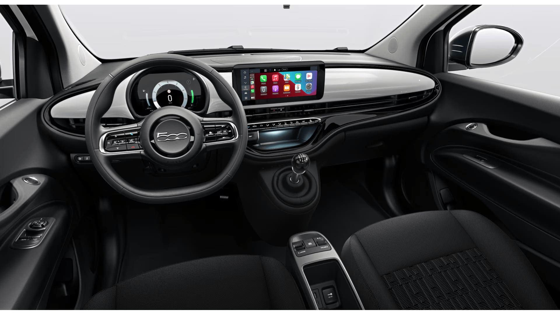 Renting New Fiat 500 Business Blanco Gelato Compacto Manual Micro-Híbrido Etiqueta ECO Interior